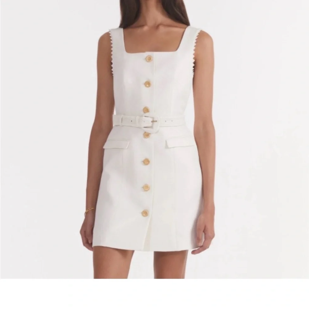 SALONI Mika Mini Dress in Cream - Picture 1 of 4